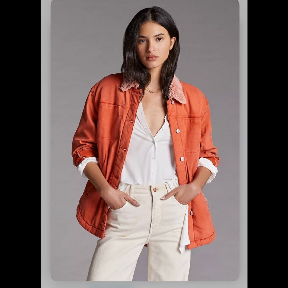 Anthropologie Pilcro Sherpa Shirt Jacket